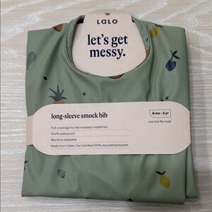 Lalo Green Long-Sleeve Smock Bib